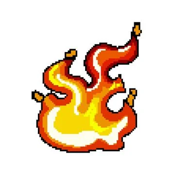 Bright flame pixel art vector illustration Stock-Illustration