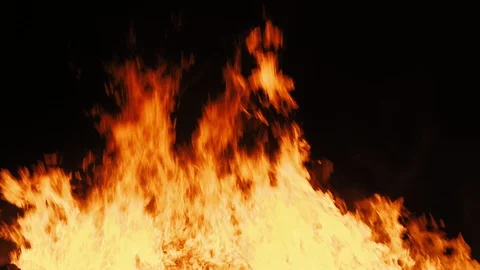 The bright flames of a real fire Stock-Footage 101304379
