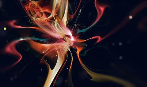 Bright flare of multicolored lines Stock Illustration