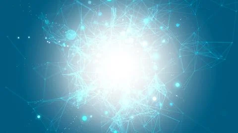 Bright flash in the blue background with astrological elements Stockillustratie