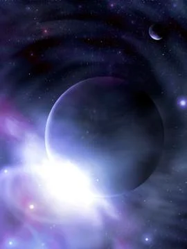 Bright flash in space on the background Stock Illustration