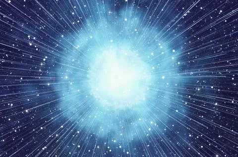 Bright flash on a space stars background イラスト素材
