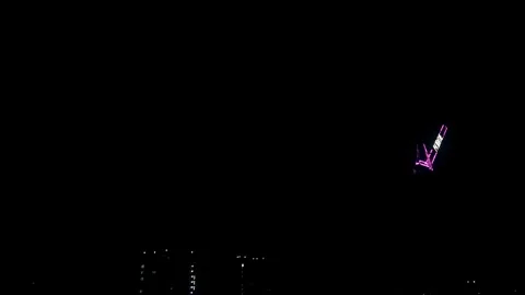 Bright flashes of lightning sparkle over the night city Stock Footage 291950578