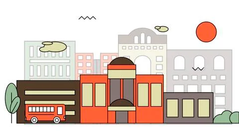 Bright flat illustration of school building Stock Illustration