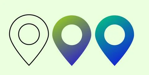 Bright flat map pins and location markers in assorted colors for navigation.. Stock Illustration