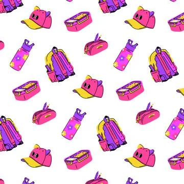 Bright flat seamless pattern for the day of knowledge. 스톡 일러스트