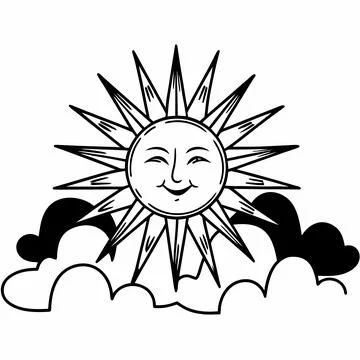 Bright Flat Sunshine Vector Illustration Stock Illustration