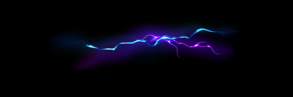 Bright flickering lightning effect, thunderstorm, stormy weather, electric Ilustración de archivo