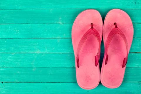 Bright flip-flops Stock Photos