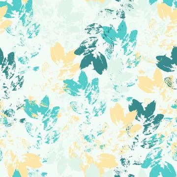 Bright floral background. Seamless leaves pattern. Stock Illustration