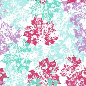 Bright floral background. Seamless leaves pattern. Stock Illustration
