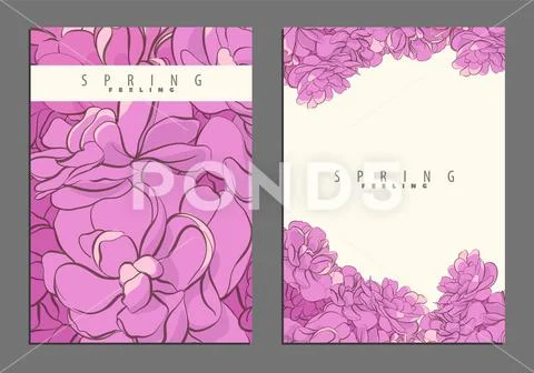 Bright floral cover template Stock Illustration