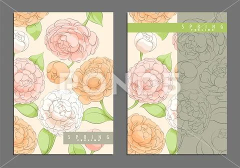 Bright floral cover template Stock Illustration