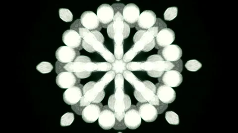 Bright floral kaleidoscopic pattern like snowflake on dark background. Vidéo 46875582
