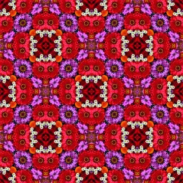 Bright floral pattern, kaleidoscope effect. Colorful texture, background. Foto stock
