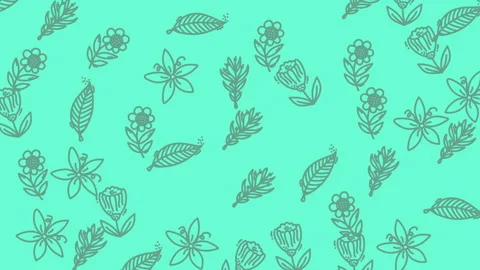 Bright floral pattern with turquoise backdrop, ideal for springthemed designs, n Stock Footage 325060506
