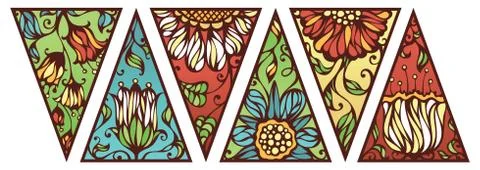 Bright floral triangles. Stock Illustration