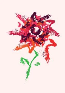 Bright flower drawing Stock Illustration