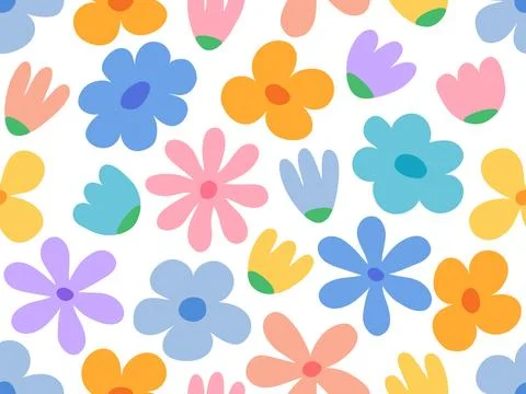 Bright flower seamless pattern Stock Illustration