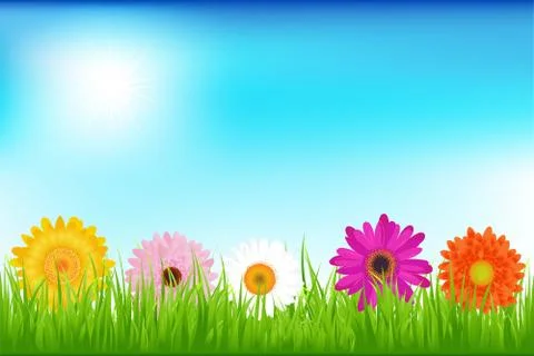 Bright flowers Stock Illustration