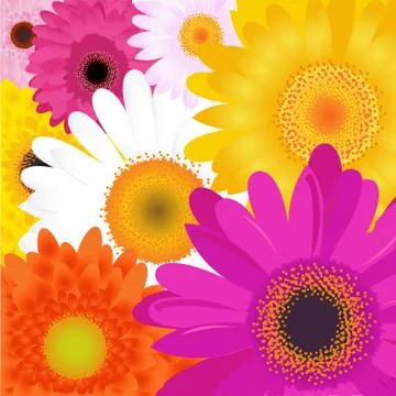 Bright flowers Stock Illustration