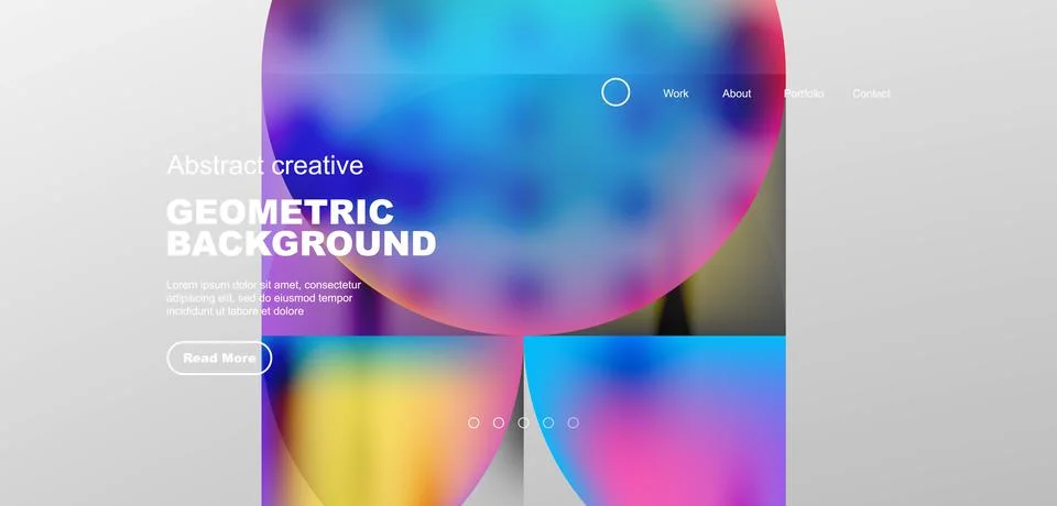 Bright fluid gradient circles abstract background. Business or technology design Illustrazione stock