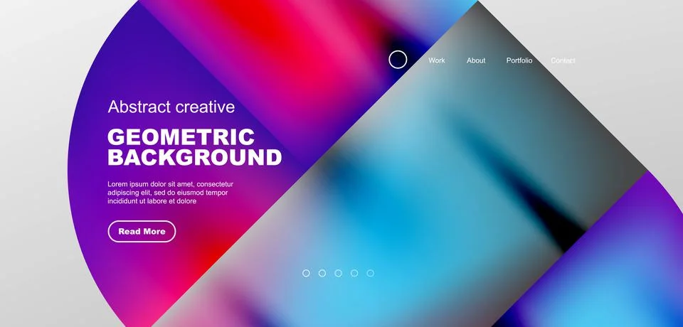 Bright fluid gradient circles abstract background. Business or technology design Illustrazione stock