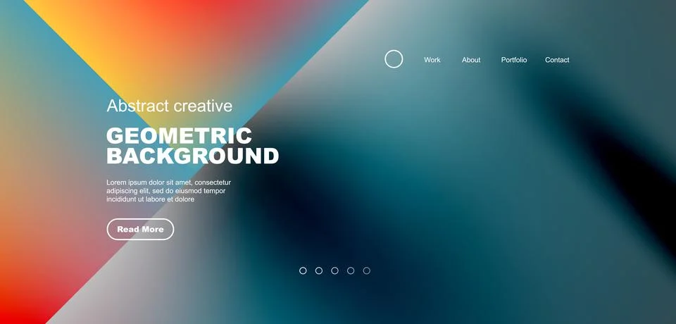 Bright fluid gradient circles abstract background. Business or technology design Illustrazione stock
