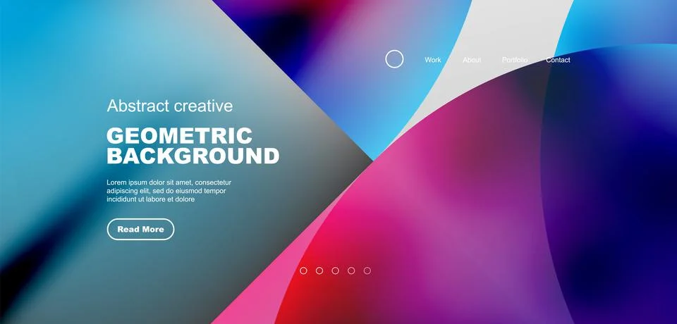 Bright fluid gradient circles abstract background. Business or technology design Illustrazione stock