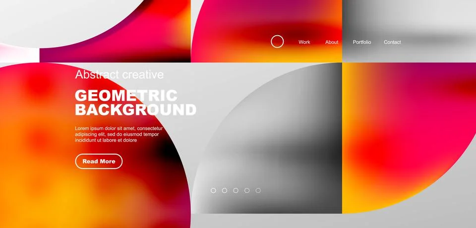 Bright fluid gradient circles abstract background. Business or technology design Stock Illustration