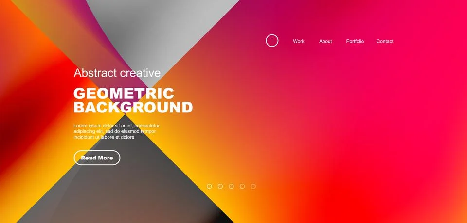 Bright fluid gradient circles abstract background. Business or technology design Illustrazione stock