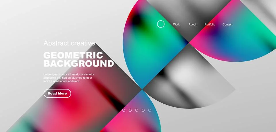 Bright fluid gradient circles abstract background. Business or technology design Illustrazione stock