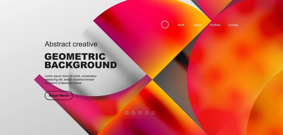 Bright fluid gradient circles abstract background. Business or technology design Stock Illustration