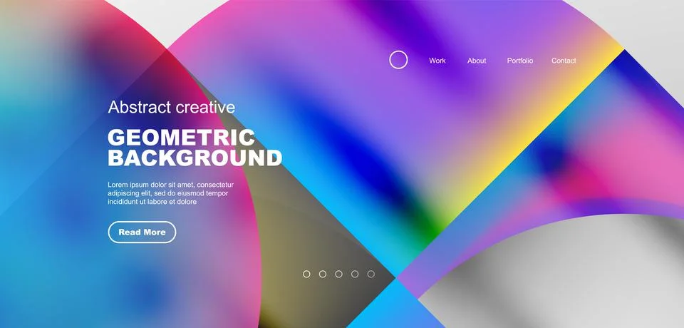 Bright fluid gradient circles abstract background. Business or technology design Illustrazione stock