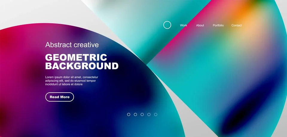 Bright fluid gradient circles abstract background. Business or technology design Stock Illustration