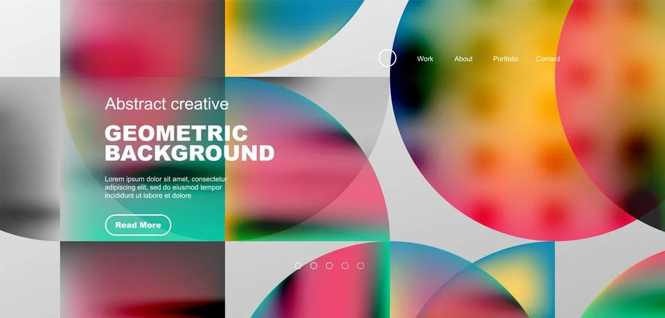 Bright fluid gradient circles abstract background. Business or technology design Stock Illustration