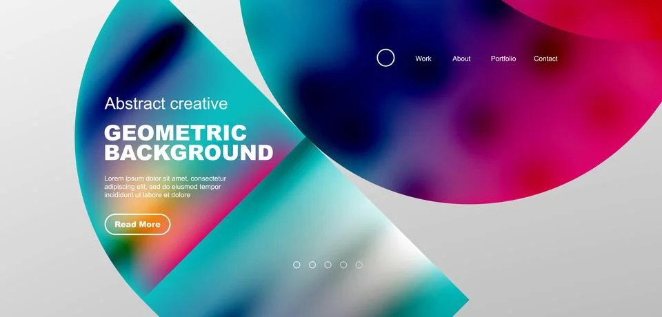 Bright fluid gradient circles abstract background. Business or technology design Stock Illustration
