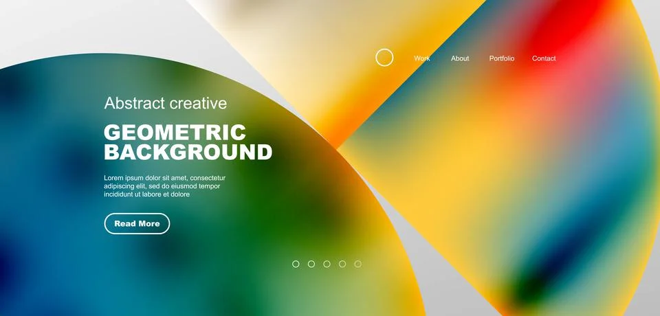 Bright fluid gradient circles abstract background. Business or technology design Stock Illustration