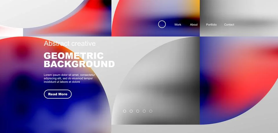 Bright fluid gradient circles abstract background. Business or technology design 스톡 일러스트