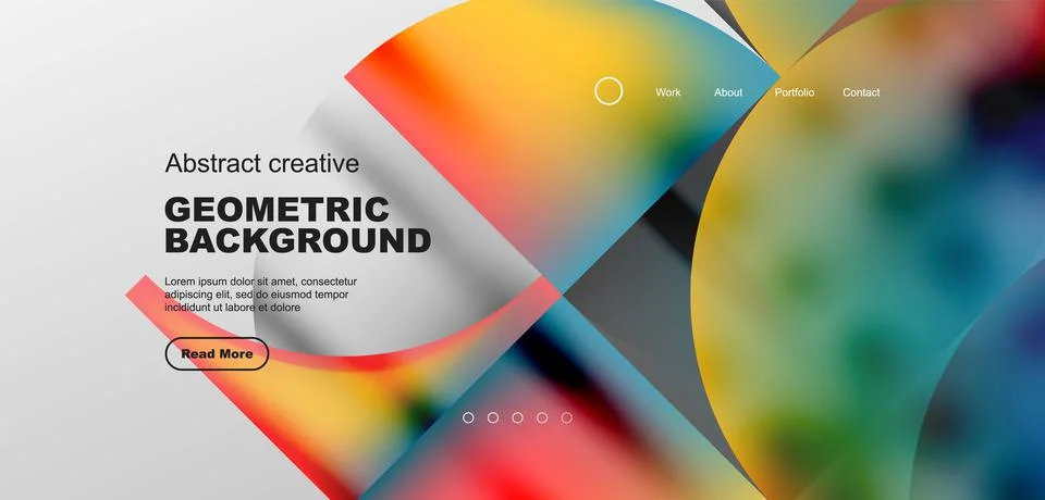 Bright fluid gradient circles abstract background. Business or technology design Illustrazione stock