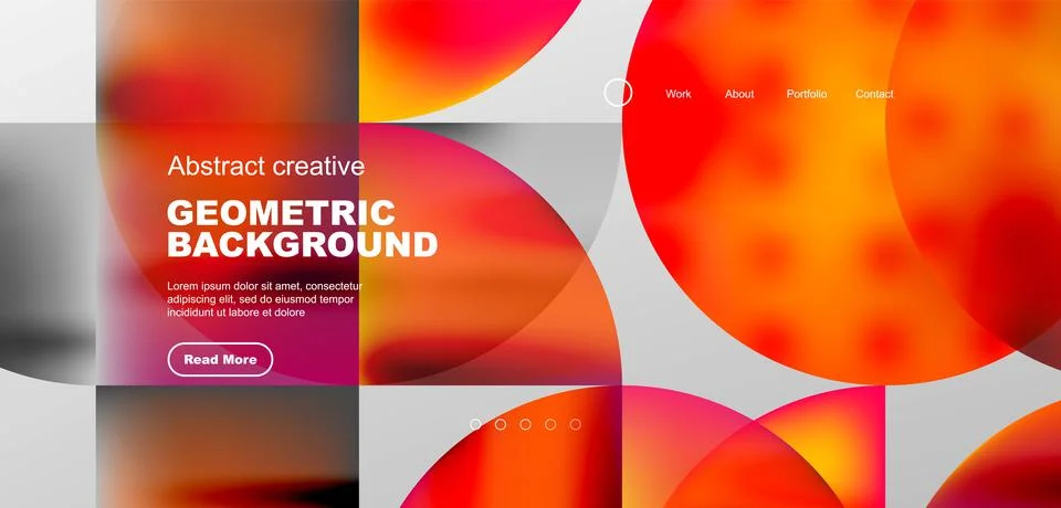 Bright fluid gradient circles abstract background. Business or technology design Stock Illustration