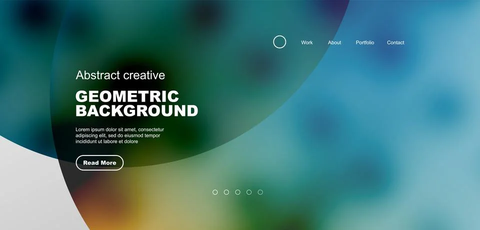 Bright fluid gradient circles abstract background. Business or technology design Illustrazione stock