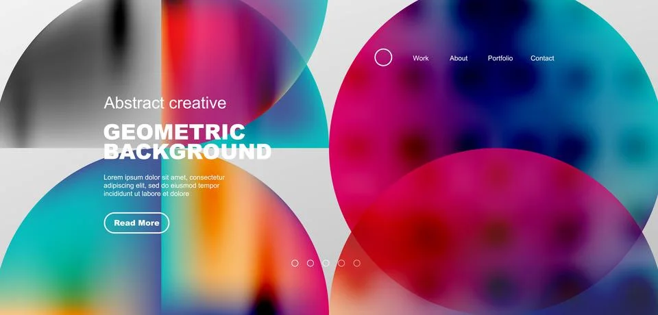 Bright fluid gradient circles abstract background. Business or technology design Stock Illustration