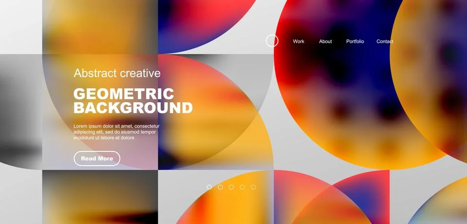 Bright fluid gradient circles abstract background. Business or technology design Stock Illustration