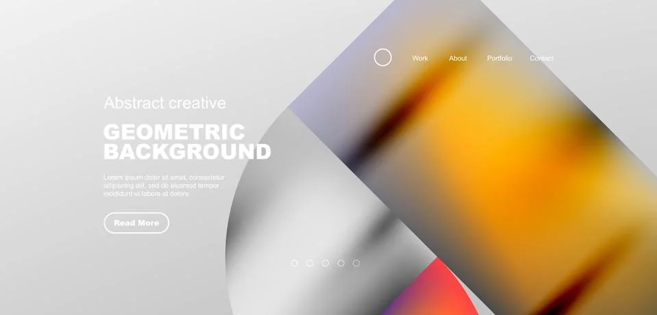 Bright fluid gradient circles abstract background. Business or technology design Illustrazione stock