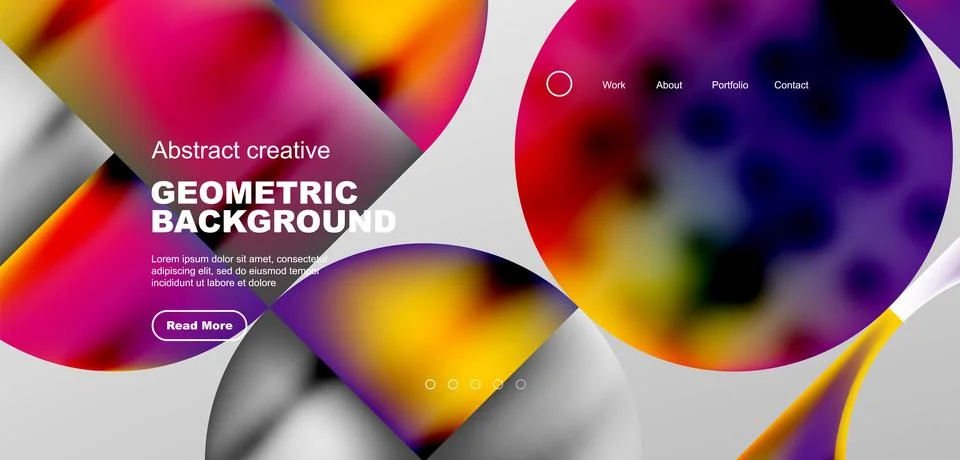 Bright fluid gradient circles abstract background. Business or technology design Stock Illustration