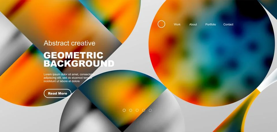 Bright fluid gradient circles abstract background. Business or technology design Stock Illustration