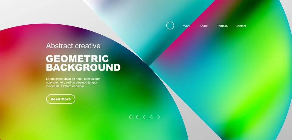 Bright fluid gradient circles abstract background. Business or technology design Stock Illustration