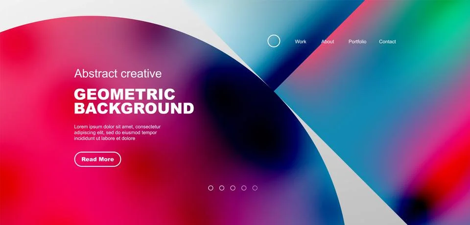 Bright fluid gradient circles abstract background. Business or technology design Illustrazione stock