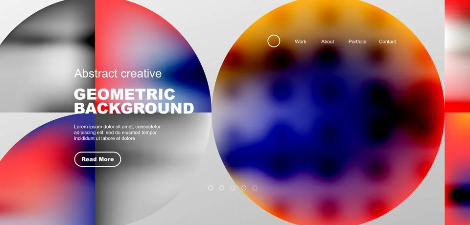 Bright fluid gradient circles abstract background. Business or technology design Stock Illustration